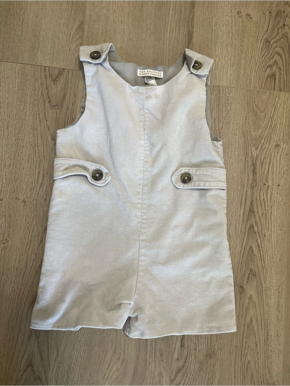 The Beaufort Bonnet Company Cream Corduroy Shortall Romper (3T)